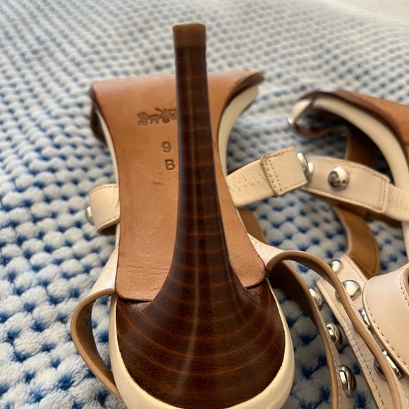Coach Cream Studded Sandals - Picture 9 of 10